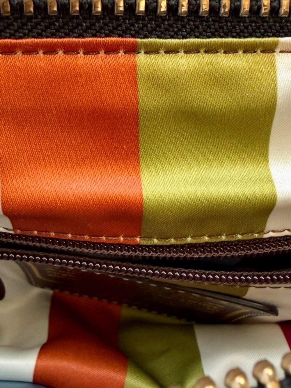 Coach Legacy Tan Signature Black Leather Trim Double Turnlock Satchel Bag 10339 - Picture 10 of 16